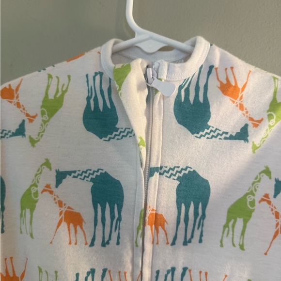 White and Orange Sleep Sack Pajamas with Playful Design - Picture 4 of 8